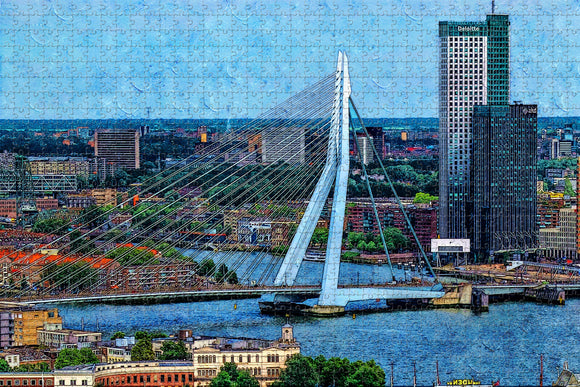 Holland Erasmus Bridge Rotterdam Jigsaw Puzzle Wooden 1000 Piece