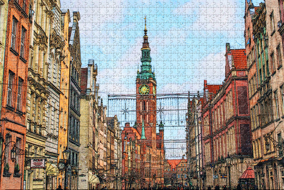 Poland Mariacka Street Gdansk Jigsaw Puzzle Wooden 1000 Piece