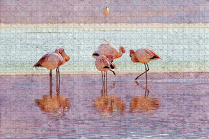 Bolivia Flamingos Lagoon Jigsaw Puzzle Wooden 1000 Piece