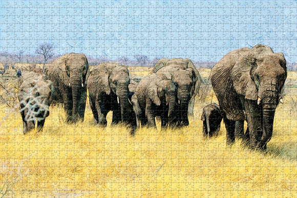 Namibia Elephant Jigsaw Puzzle Wooden 1000 Piece