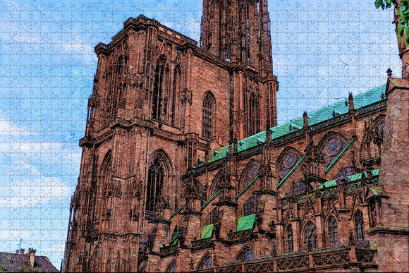 France Strasbourg Cathedral Jigsaw Puzzle Wooden 1000 Piece