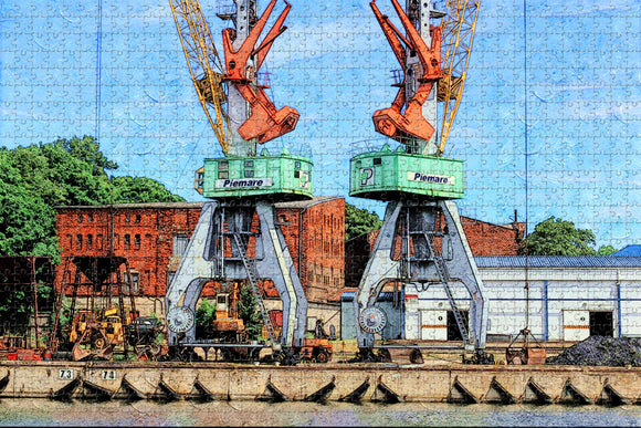 Latvia Liepaja Harbor Jigsaw Puzzle Wooden 1000 Piece