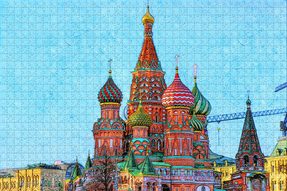 Russia St. Basil's Cathedral Moscow Jigsaw Puzzle Wooden 1000 Piece