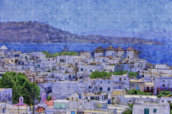 Greece Mykonos Jigsaw Puzzle Wooden 1000 Piece