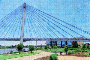 Omaha Bob Kerrey Pedestrian Bridge Nebraska USA Jigsaw Puzzle Wooden 1000 Piece