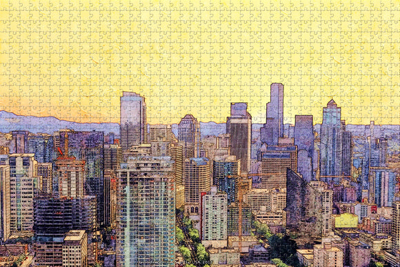 Seattle Skyline USA Jigsaw Puzzle Wooden 1000 Piece