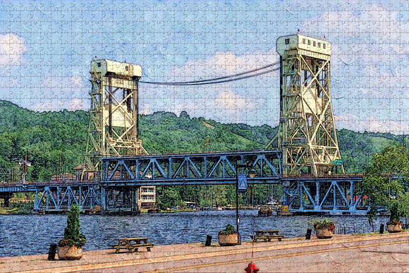 Bridge Michigan Hancock USA Jigsaw Puzzle Wooden 1000 Piece