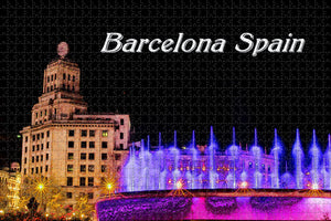 Spain Cataluna Square Barcelona Jigsaw Puzzle Wooden 1000 Piece