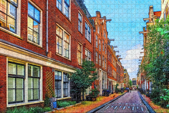 Netherlands Holland Amsterdam Jordaan Street Jigsaw Puzzle Wooden 1000 Piece