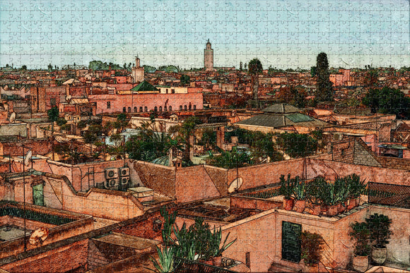 Morocco Medina of Marrakech Jigsaw Puzzle Wooden 1000 Piece