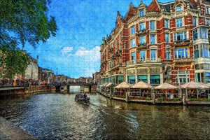 Holland Jordaan Canal Amsterdam Jigsaw Puzzle Wooden 1000 Piece