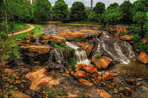 Falls Park on the Reedy Greenville USA Jigsaw Puzzle Wooden 1000 Piece