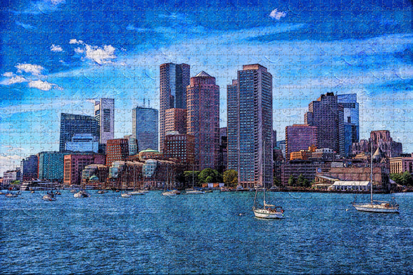 Boston Skyline USA Jigsaw Puzzle Wooden 1000 Piece