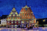 Latvia Night Town Hall Riga Jigsaw Puzzle Wooden 1000 Piece