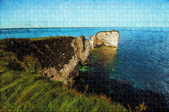 UK England Old Harry Rocks Swanage Jigsaw Puzzle Wooden 1000 Piece