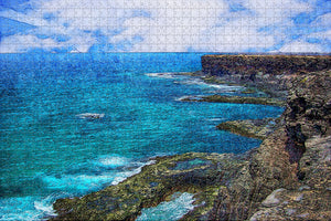 Spain Cliff Fuerteventura Jigsaw Puzzle Wooden 1000 Piece