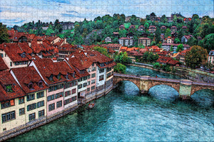 Switzerland Bern River Jigsaw Puzzle Wooden 1000 Piece