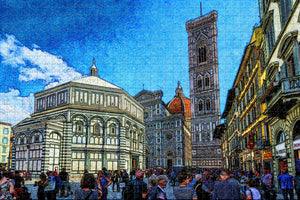 Italy Giotto's Bell Tower Square Florence Jigsaw Puzzle Wooden 1000 Piece