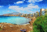 Italy Trapani Sicily Bay Seaside Beach Jigsaw Puzzle Wooden 1000 Piece