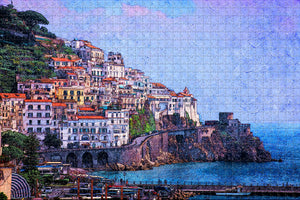 Italy Amalfi Coast Cliff Jigsaw Puzzle Wooden 1000 Piece