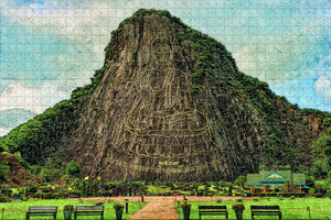 Thailand Buddha Mountain Sattahip Jigsaw Puzzle Wooden 1000 Piece