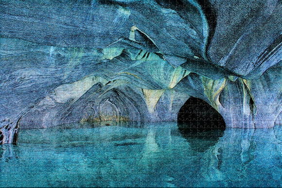 Marble Caverns El lago Carrera General Lakes Patagonia Chile Jigsaw Puzzle Wooden 1000 Piece