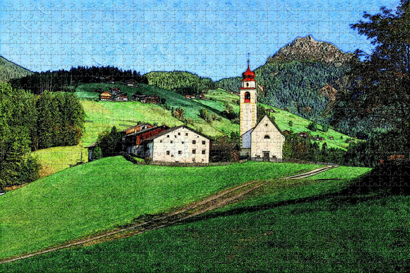 Italy Prato Ladinia Dolomites Jigsaw Puzzle Wooden 1000 Piece