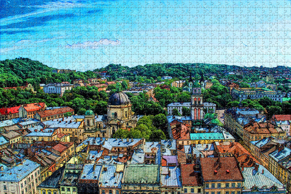 Ukraine Lviv Jigsaw Puzzle Wooden 1000 Piece