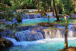 Kuang Si Falls Luang Prabang Laos Jigsaw Puzzle Wooden 1000 Piece