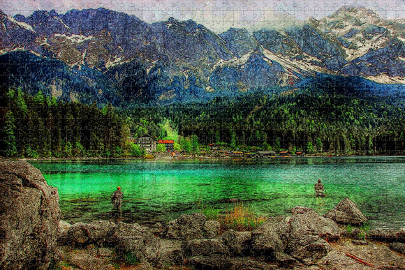 Germany Eibsee Zugspitze Bavaria Jigsaw Puzzle Wooden 1000 Piece