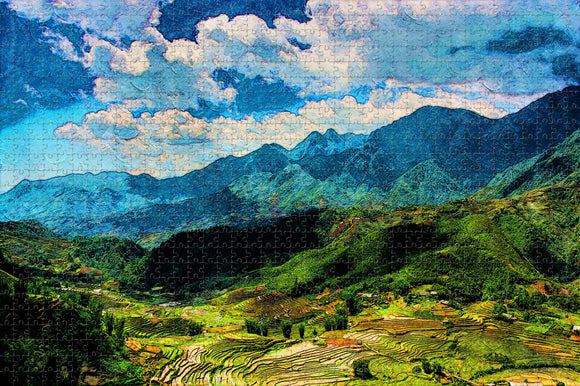 Vietnam Muong Hoa Valley Sapa Jigsaw Puzzle Wooden 1000 Piece