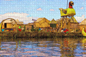 Peru Uros Floating Islands Puno Jigsaw Puzzle Wooden 1000 Piece