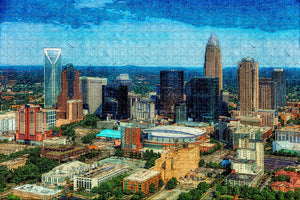 Charlotte Skyline USA Jigsaw Puzzle Wooden 1000 Piece