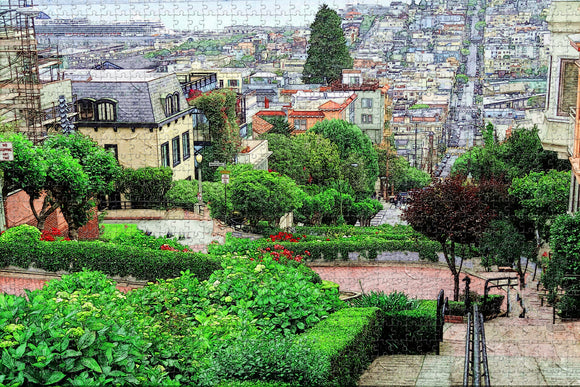 Lombard Street San Francisco USA Jigsaw Puzzle Wooden 1000 Piece