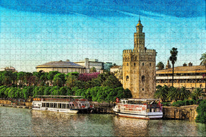 Spain Gold Tower Seville Jigsaw Puzzle Wooden 1000 Piece