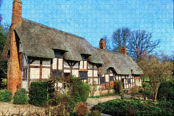 UK England Anne Hathaway's Cottage & Gardens Stratford-upon-Avon Jigsaw Puzzle Wooden 1000 Piece