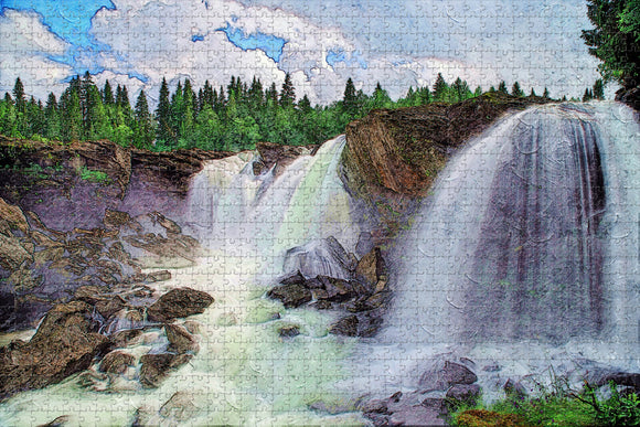 Sweden Fjallbacka Waterfall Jigsaw Puzzle Wooden 1000 Piece